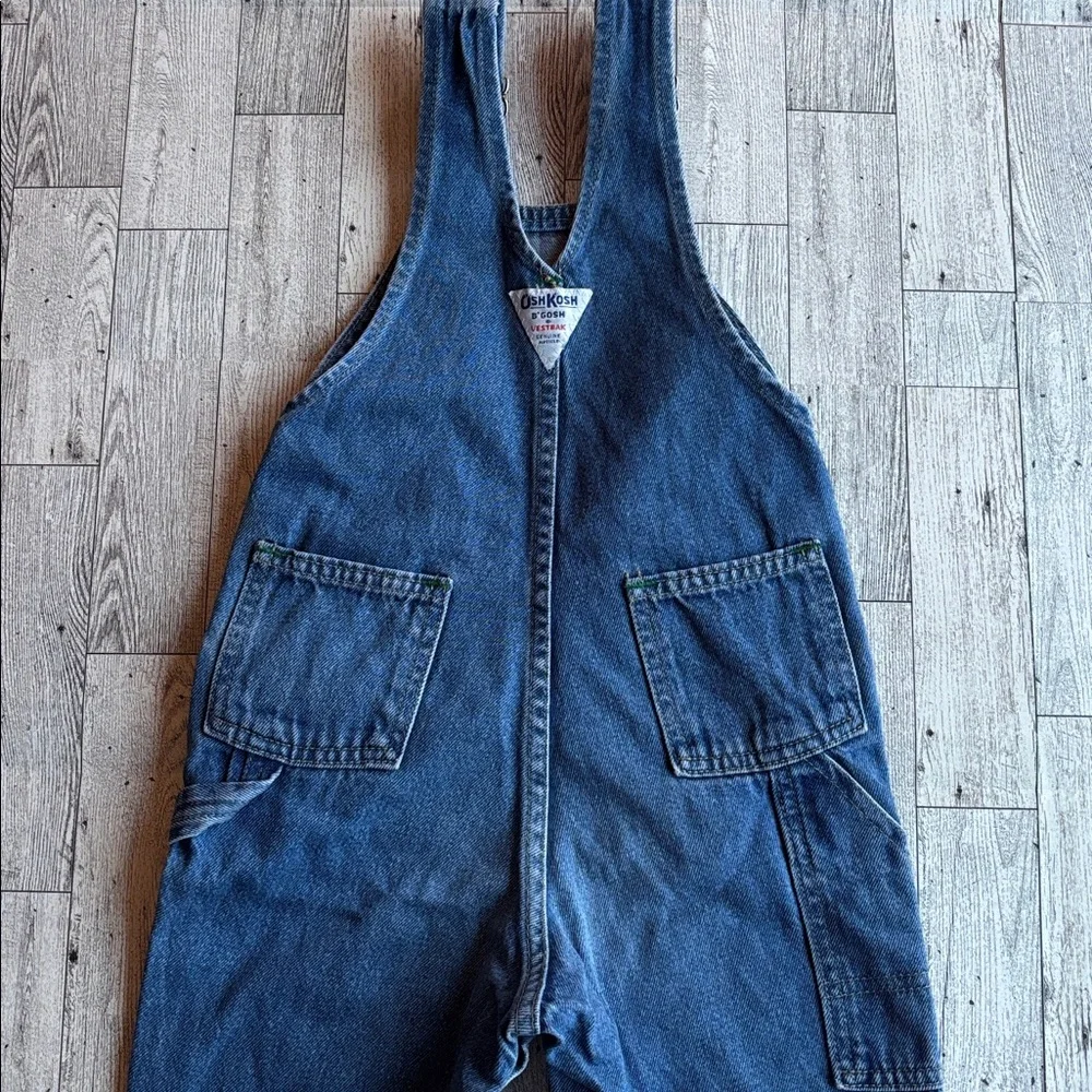 Vintage OshKosh‎ B'Gosh Bibs Vestbak 3T Unisex Overalls Pants Made in USA Snaps